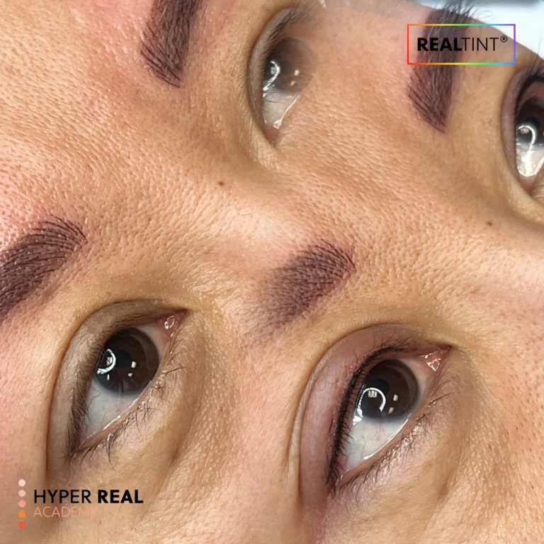 Hyper Real Academy eyeliner PMU results: Close-up showing lash line enhancement with RealTint® pigment. Hyper Real technique for natural-looking permanent eyeliner.