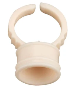 Beige silicone pigment cup for PMU machines. Essential for Hyper Real Academy training in nano brows and lip blush.
