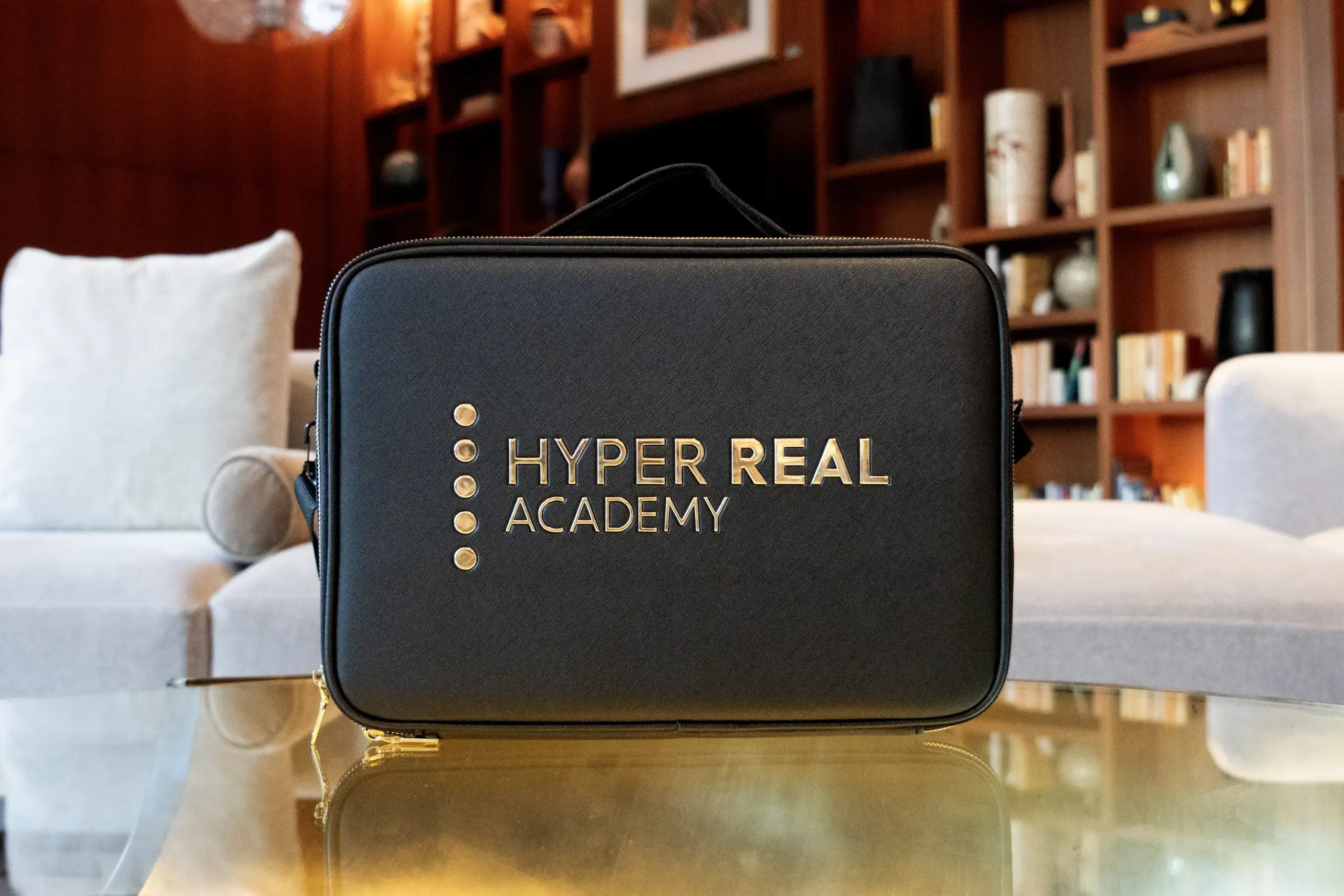 Hyper Real Academy PMU training kit case for nano brows, eyeliner, and lip blush.